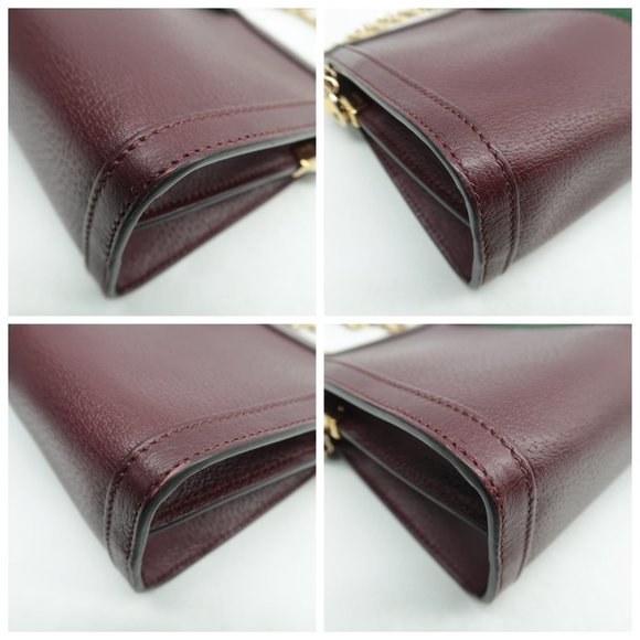 Gucci Burgundy Shoulder Bag with Gold Chain - Picture 7 of 12